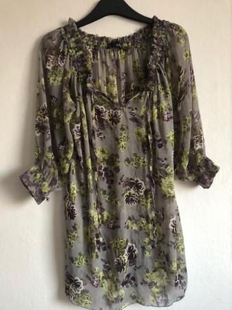 Transparentna kvetovana tunika na plavky, s