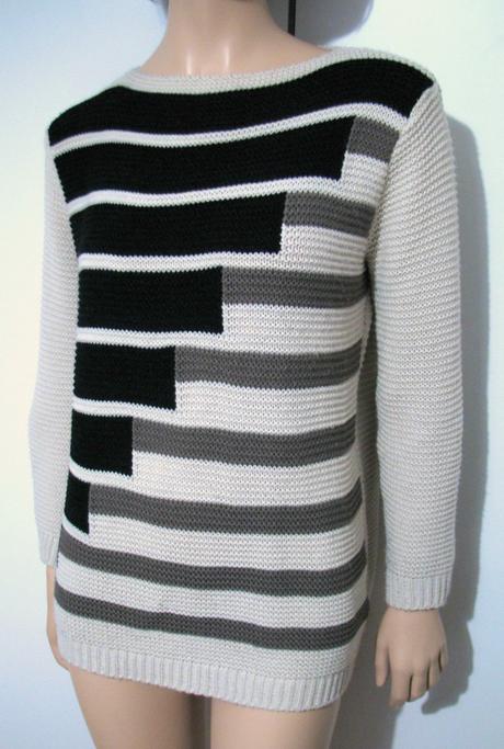 Hrubý vzorovaný sveter, l