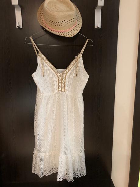 Azurkove biele letné satky, veľkosť xs/s, s