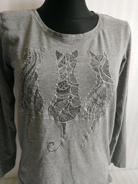 Dámsky tmavo sivý top s motívom, jean pascale, s