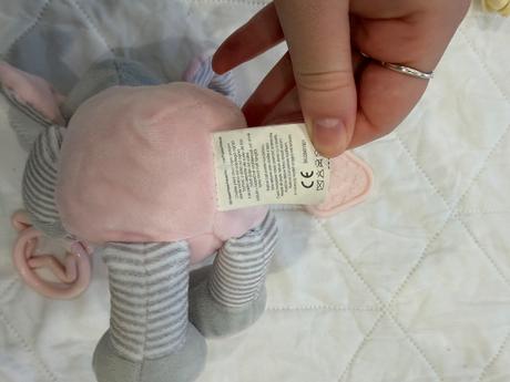 Rozkošný plyšový sloník s hryzátkom pre bábätko, 