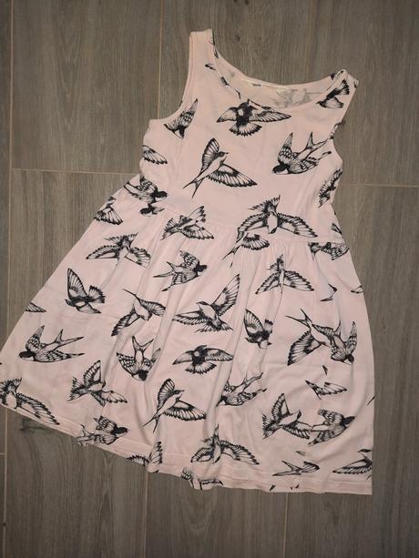 Letne bavlnene saty lastovicky, h&m,116