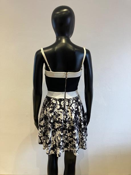 Dámske elegantné šaty čierno biele (s), s