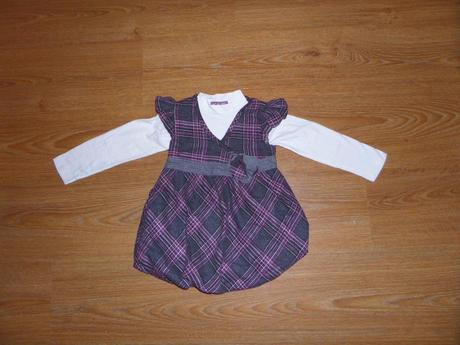 Karované šaty + tričko, 98