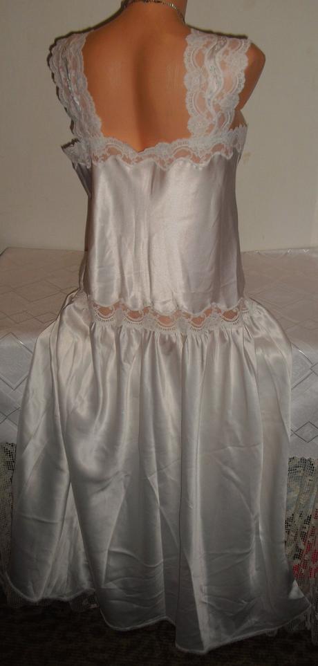 129 cm dlha svadobna satenova kosielka, l