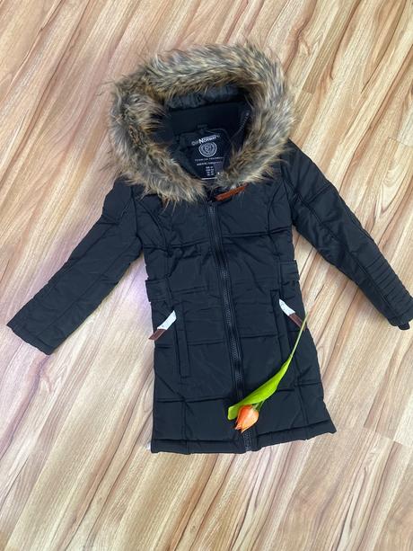 Zimušna bunda predĺžená s kožušinou norway, 116 / 122 / 128