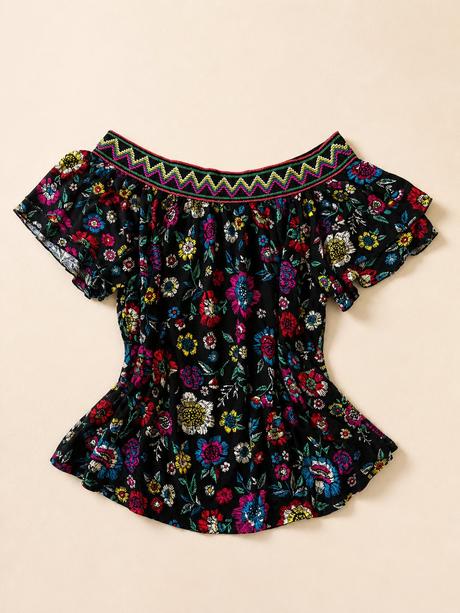 Kvetinová blúzka off-shoulder, c&a,xs