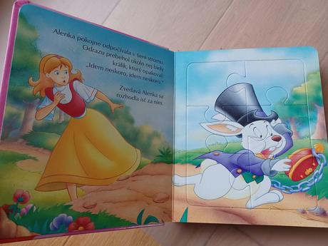 Nova kniha s puzzle alenka v krajine zazrakov, 