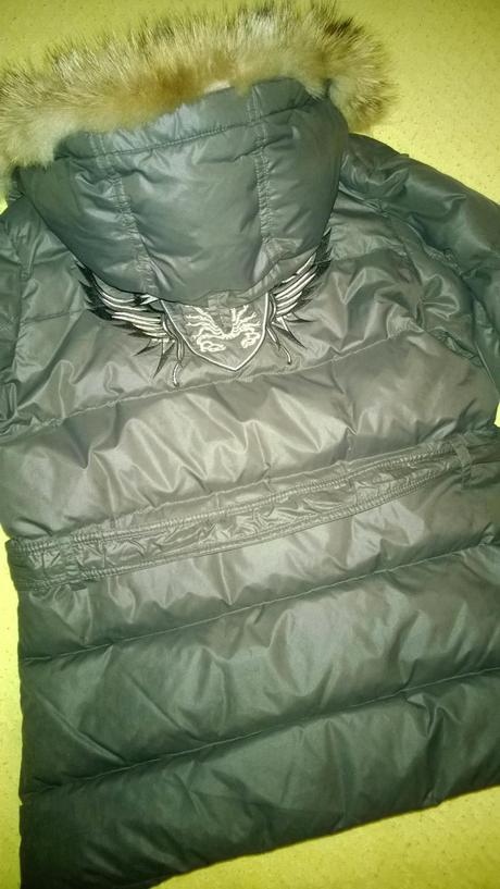 Zimná paperová bunda s pravou kožusinou 134/146/52, 146