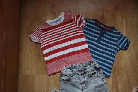 2 ks pásikavých tričiek, f&f,74