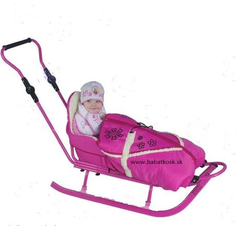 Detské sánky + fusak polohovatelná červené polohov,