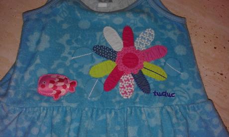 Tyrkysové froté šatočky na ramienka zn. tuctuc, 62