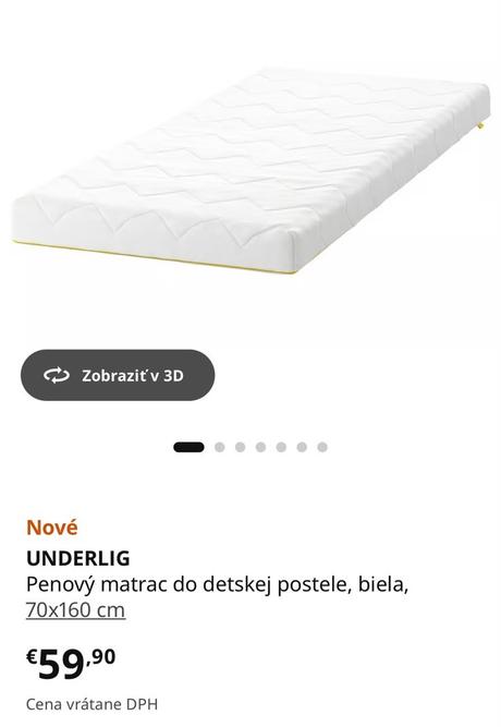 Penový matrac ikea underlig, šírka (cm): 70,dĺžka (cm): 160