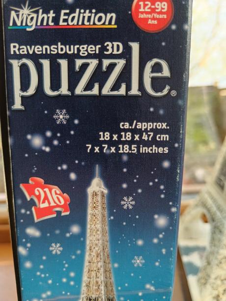 Puzzle 3d s led svetlom, eiffelova veža, 