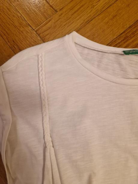 Bavlnene saty benetton,uplet,biele,letne, benetton,146