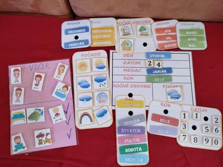 Montessori kalendár a daily routine, 