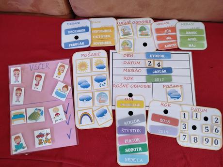 Montessori kalendár a daily routine, 