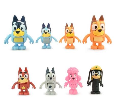 8ks figúrky bluey bingo,