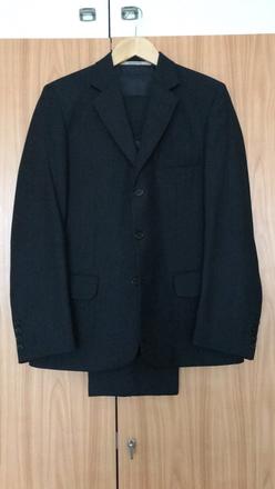 Čierny oblek s vestou 170/44, 44