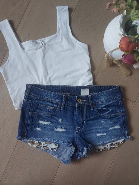 Riflove kraťasy - top stav, h&m,34