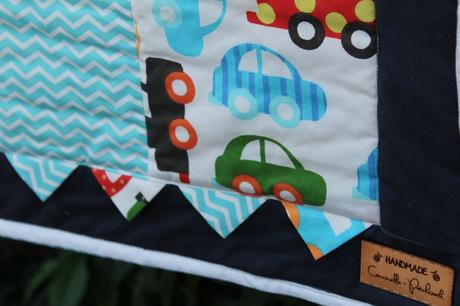 Detská  patchwork prikrývka autíčka, 