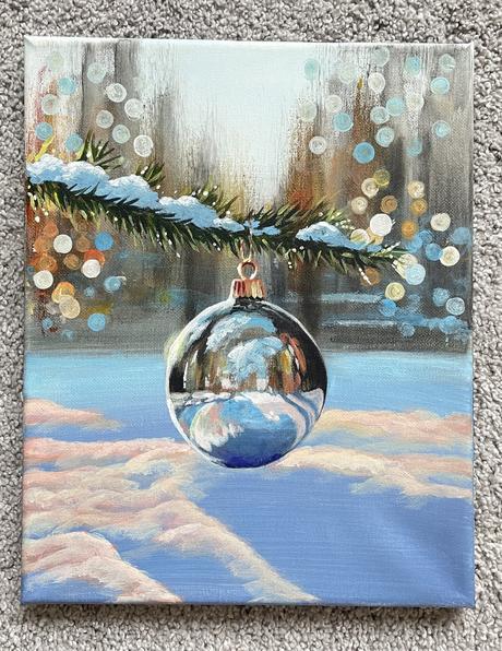 Vianočná guľa - maľba, 