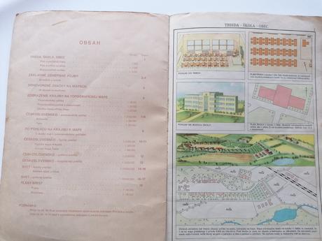 Starý školský zemepisný atlas,