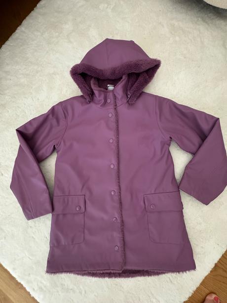 Nepremokavý, teplý kabátik s kožušinkou, lindex,140