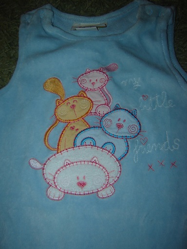 Sametové dupačky s mačičkami -nenosené tulec trend, 68