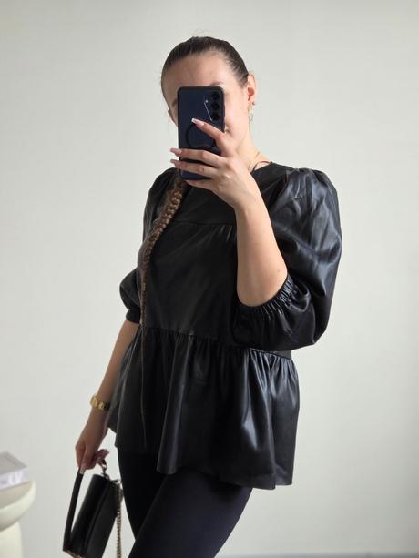 Zara koženkový top m, zara,m