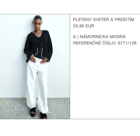 Predam tmavomodry sveter zara s bielym presivanim,, zara,s