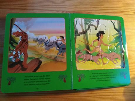 Knižka kniha džungli leporelo- 6x puzzle -5eur,