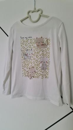 Tričko s dlhým rukávom, mačky, 128, takko,128