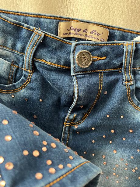 Dievčenská sukňa riflova s kryštálmi vel.4, 104