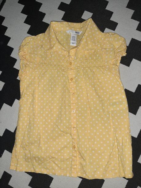 Krásna žltá bodkovaná bluzička h&m na 6-8r., h&m,128