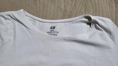 Biele tričko dlhý rukáv velk. 134/140, h&m,134