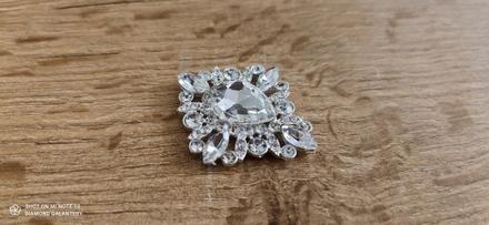Ozdoba štrasová - 35x40 mm - crystal, 