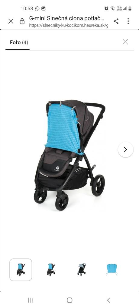 Slnečná clona g-mini na vaničku aj športový kočík, g-mini