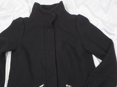 Kvalitný čierny vlnený kabát h&m, h&m,38