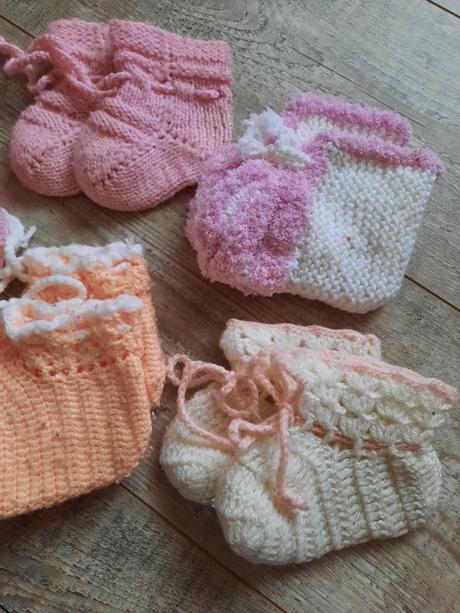 Teplé štrikované papučky na doma 56-62-68, 56