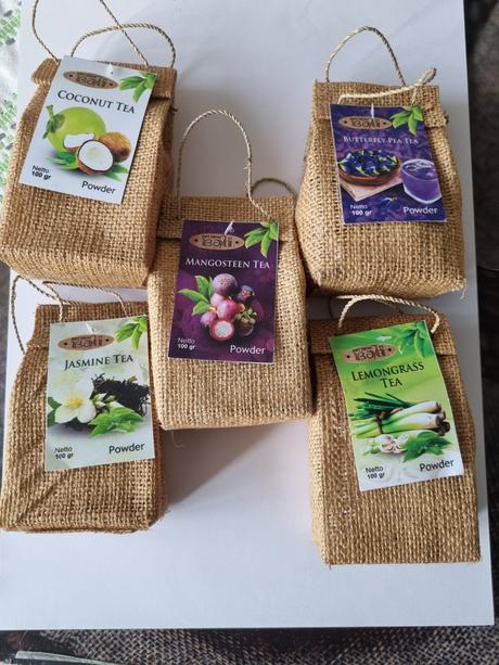 Exotické práškové čaje z bali-indonezia., 