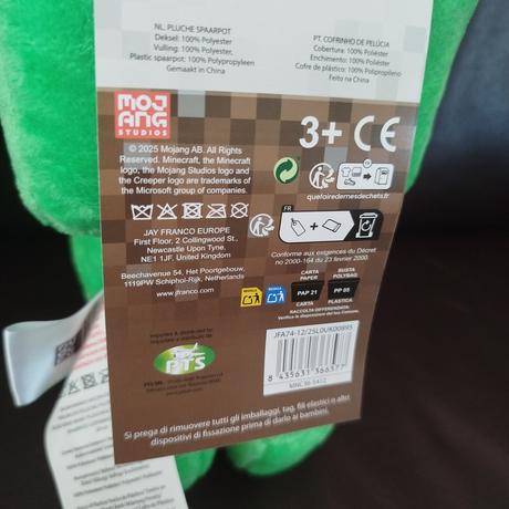 Plyšová minecraft pokladnička creeper 20cm,