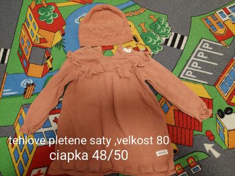 Tehlové pletené šaty, newbie,80