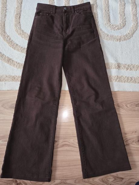 Široké wide leg hnedé, c&a,xs