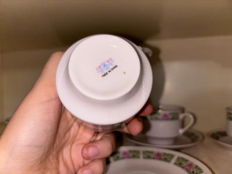 Retro kávová súprava z čínskeho porcelánu (6+6),