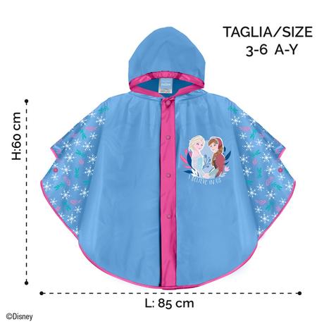Perletti pršiplášť / pončo frozen 3/6 rokov, 98 / 104 / 110 / 116