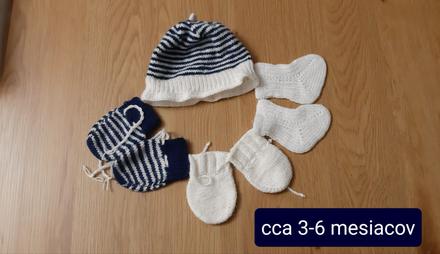 Kompletik čiapočka, rukavičky ponožtičky, 68