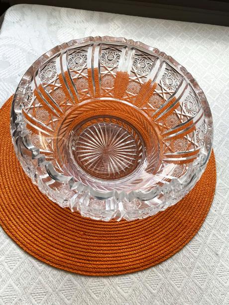 Masívna kryštálová misa bohemia,