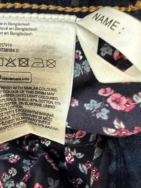 Zateplené dievčenské džínsy h&m s podšívkou, h&m,134