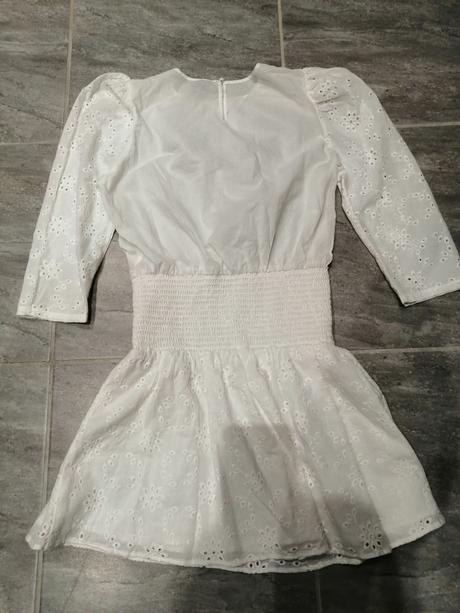 Madeirové maslovobiele šaty vm, podšívka na sukni, zara,m